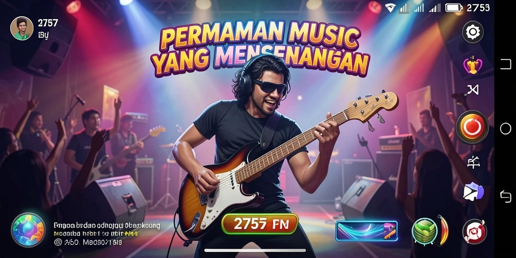 Tangkapan layar gameplay <strong>2757</strong> yang menunjukkan pengguna bermain musik.
