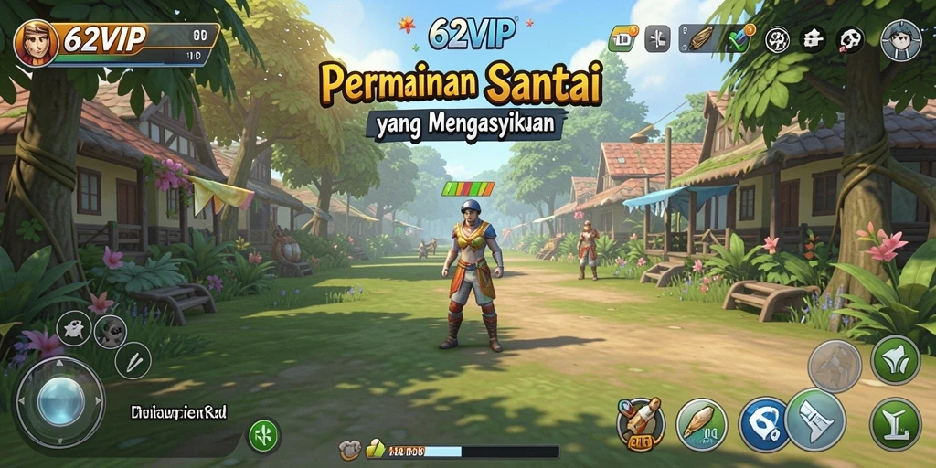 Tampilan gameplay 62VIP yang menarik dan penuh warna.