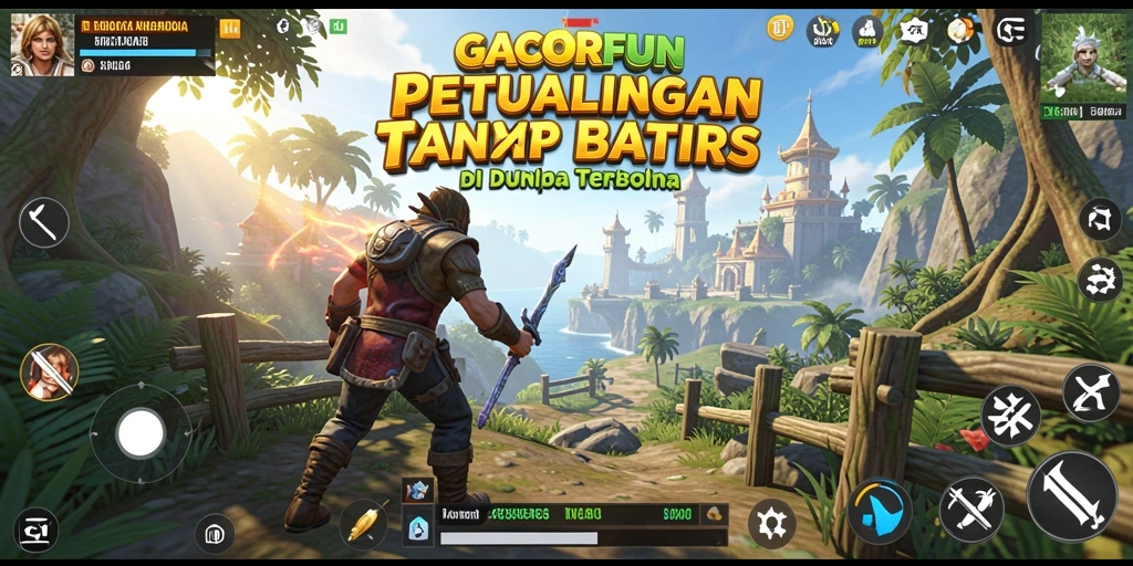 Screenshot GACORFUN menampilkan petualangan menakjubkan di dunia terbuka.