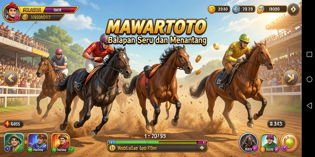 Tampilan gameplay balapan seru di MAWARTOTO.